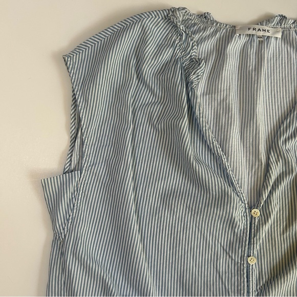 Frame Denim Blue Striped Button Down Shirt - Picture 3 of 10